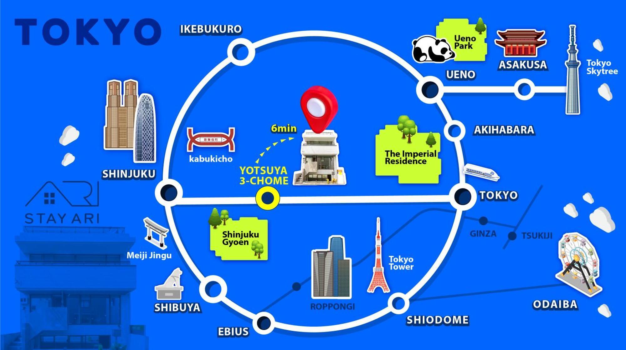 Stay Ari Shinjuku Gyoen 6Min Walk Tōkyō Extérieur photo